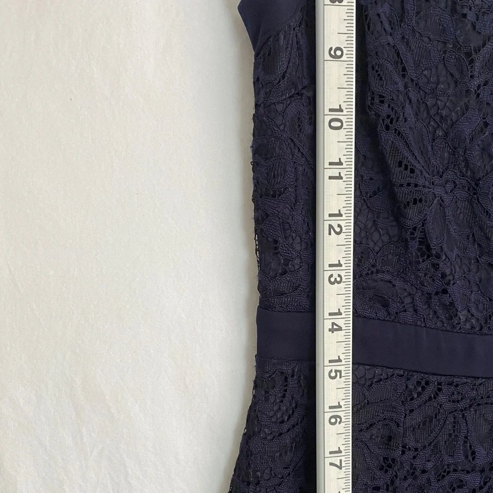 Enfocus Navy Blue Lace Cocktail Dress Size 8 - Picture 7 of 11
